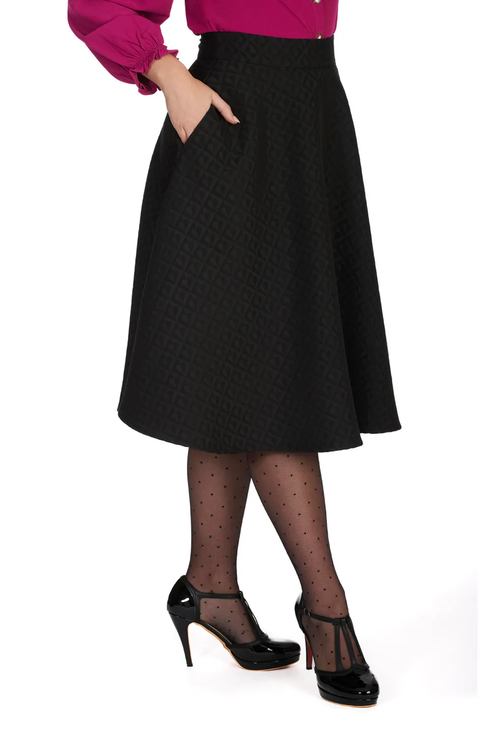 Black Heart Swing Skirt by Banned Apparel
