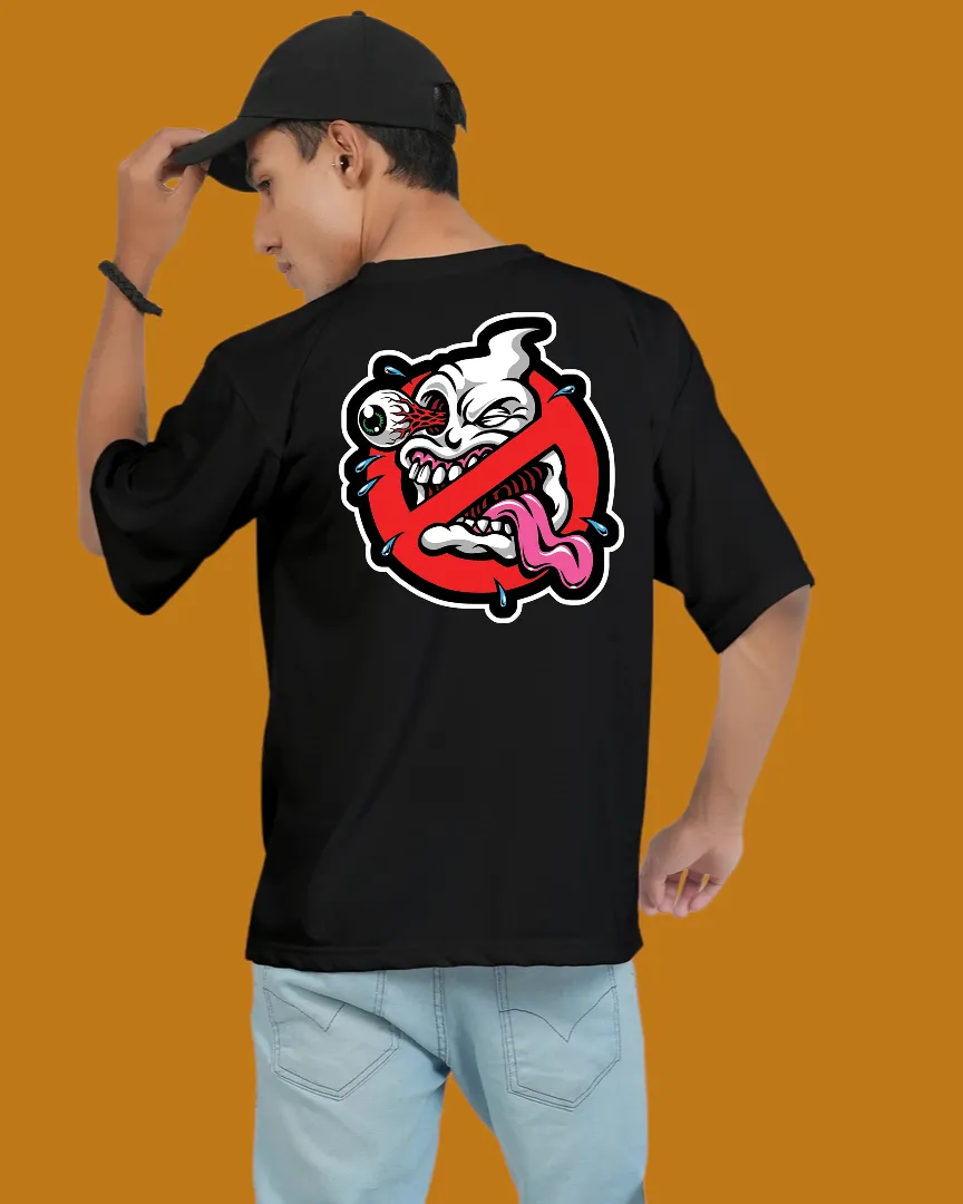 Black Oversized Printed Men's T-Shirt