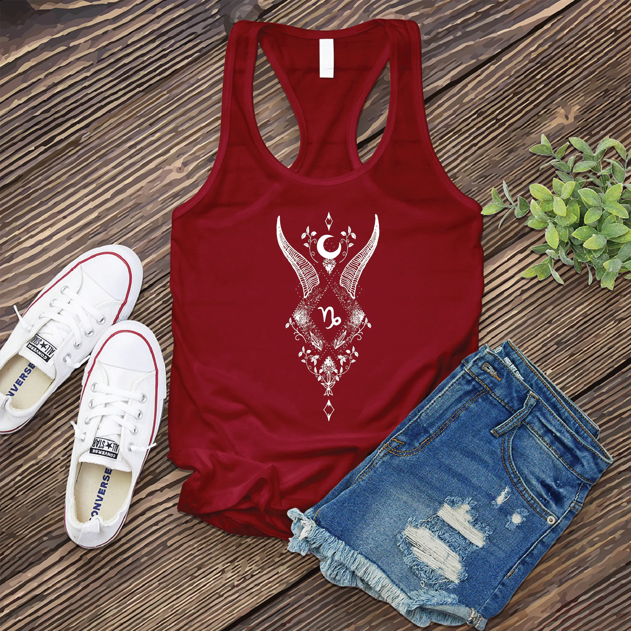 Capricorn Symbol Moon Women's Tank Top