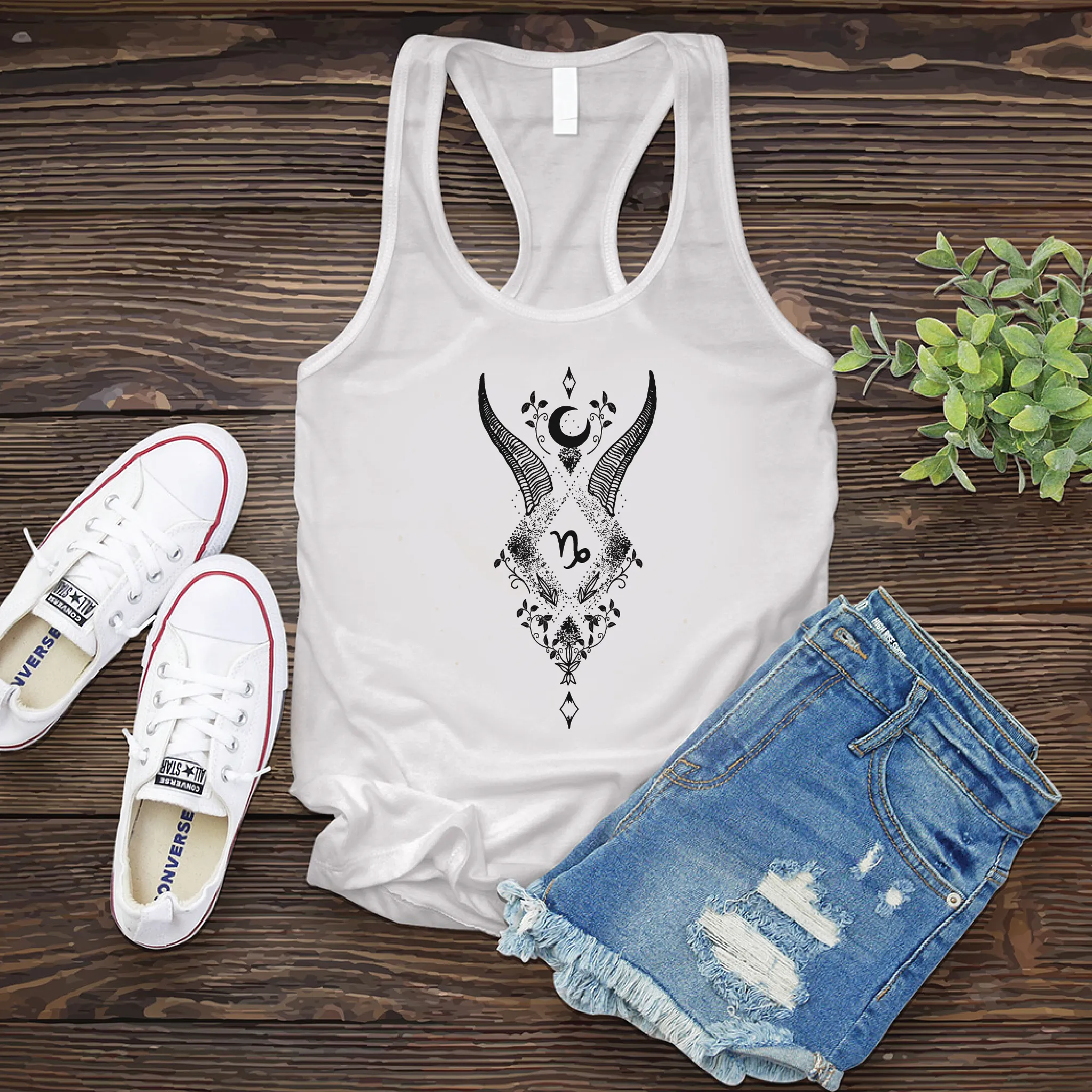 Capricorn Symbol Moon Women's Tank Top