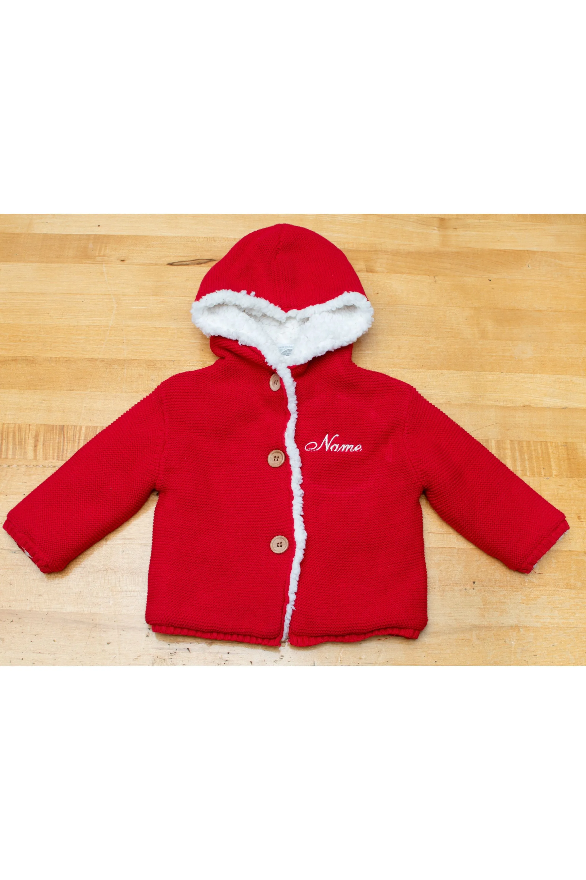 Carriage Boutique Sherpa-Lined Hooded Jacket Red