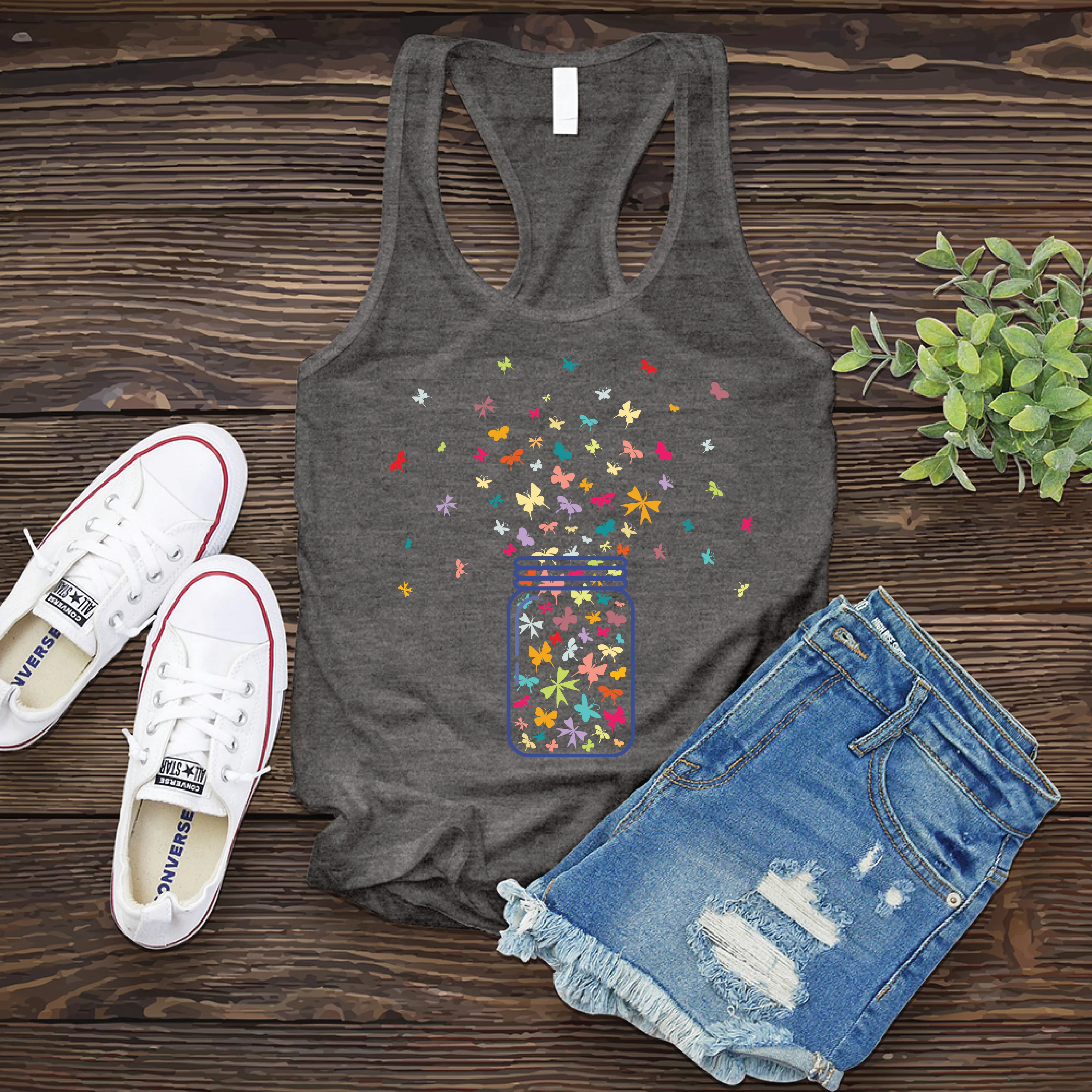 Colorful Butterfly Jar Women's Tank Top