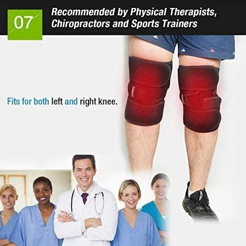 Heated Knee Brace Wrap Support/Therapeutic Electric Heating Pad W/Rechargable 7.4V 2600Mah Battery for Joint Pain, Arthritis Meniscus Pain Relief (3 Temperature Setting) by Arris (1PCS)