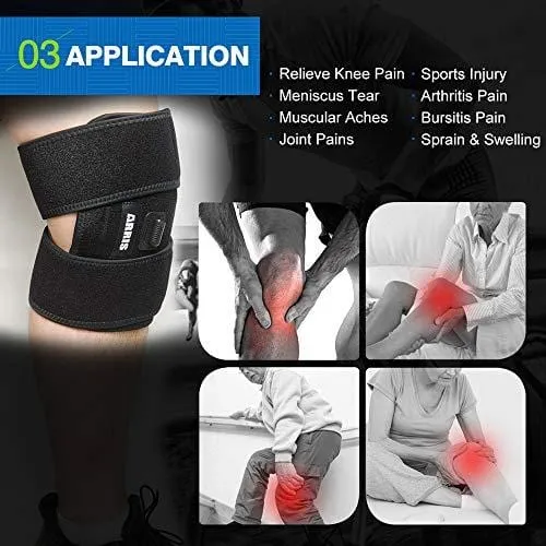 Heated Knee Brace Wrap Support/Therapeutic Electric Heating Pad W/Rechargable 7.4V 2600Mah Battery for Joint Pain, Arthritis Meniscus Pain Relief (3 Temperature Setting) by Arris (1PCS)