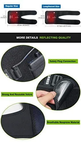 Heated Knee Brace Wrap Support/Therapeutic Electric Heating Pad W/Rechargable 7.4V 2600Mah Battery for Joint Pain, Arthritis Meniscus Pain Relief (3 Temperature Setting) by Arris (1PCS)