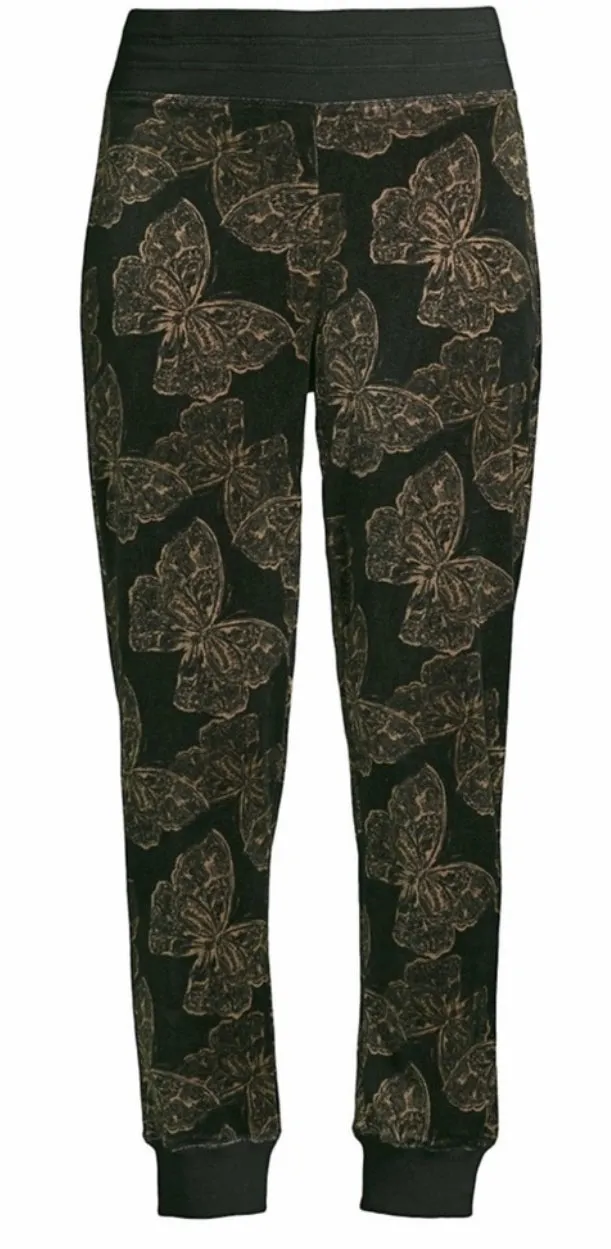 Johnny Was Zuri Modern Velour Sweatpants Black    XLarge