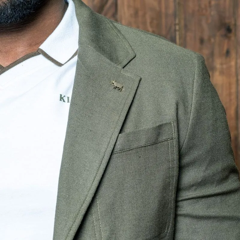 Kingsley Cape Summer Linen Blazer - Fatigue
