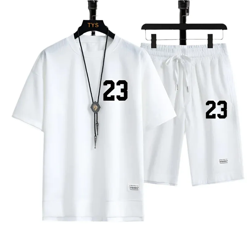 Men's 23 Summer Sports Set – Breathable Waffle Running & Jogging Tracksuit, Comfortable Training Fitness Jersey