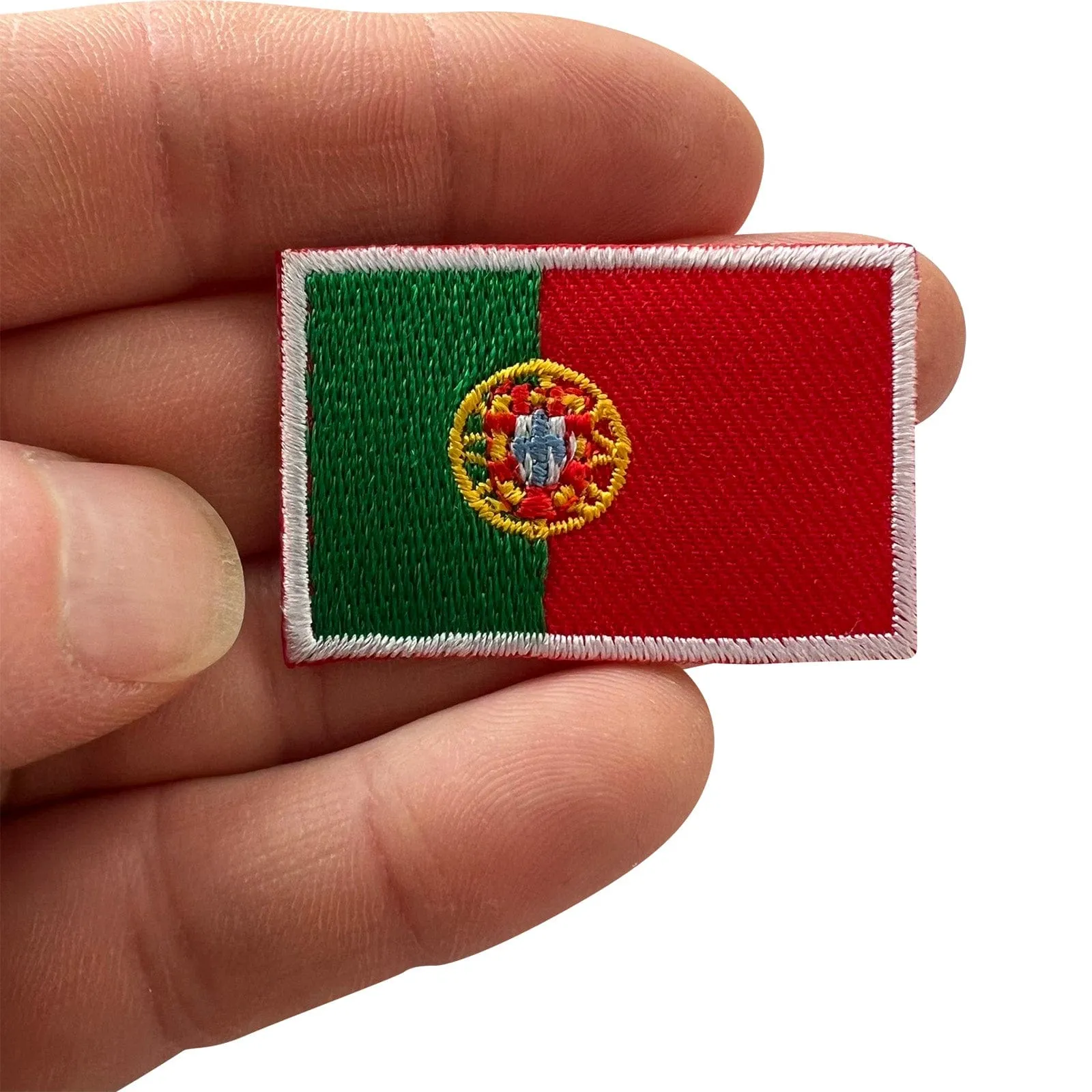 Mini Portugal Flag Patch Iron Sew On Clothes Small Portuguese Embroidered Badge