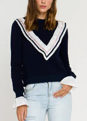 Ruffle Trim Twilight Sweater