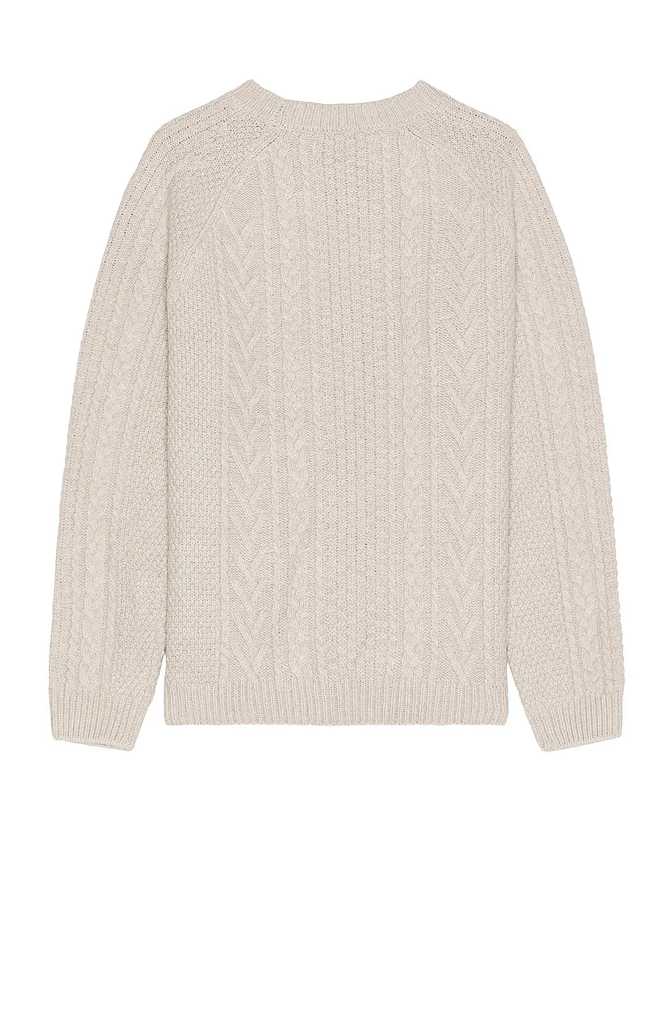 Schott Merino Wool Fisherman's Sweater - Oat