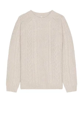 Schott Merino Wool Fisherman's Sweater - Oat