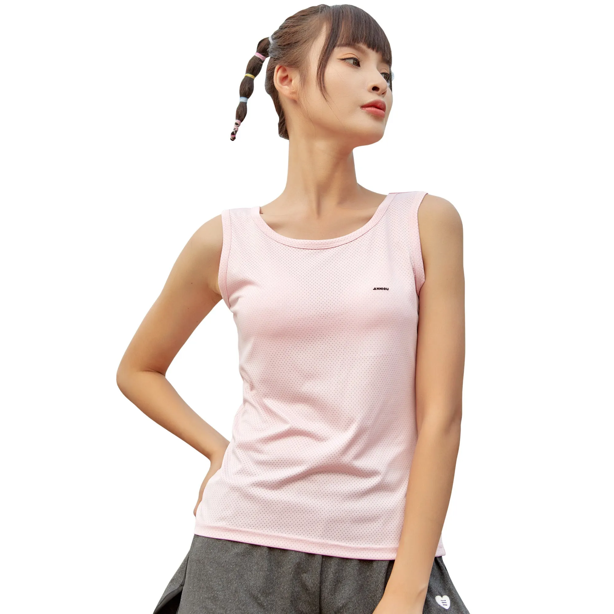 Sidiou Group Anniou Tank Top Women Sports Vest Casual Yoga Fitness Gym Workout Sleeveless Running Top