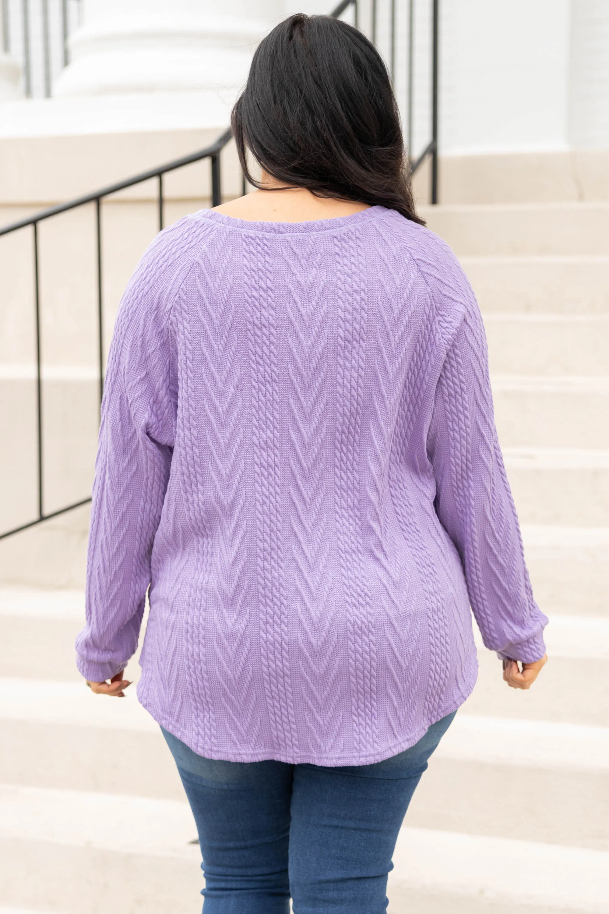 Slouchy Cableknit, Lavender
