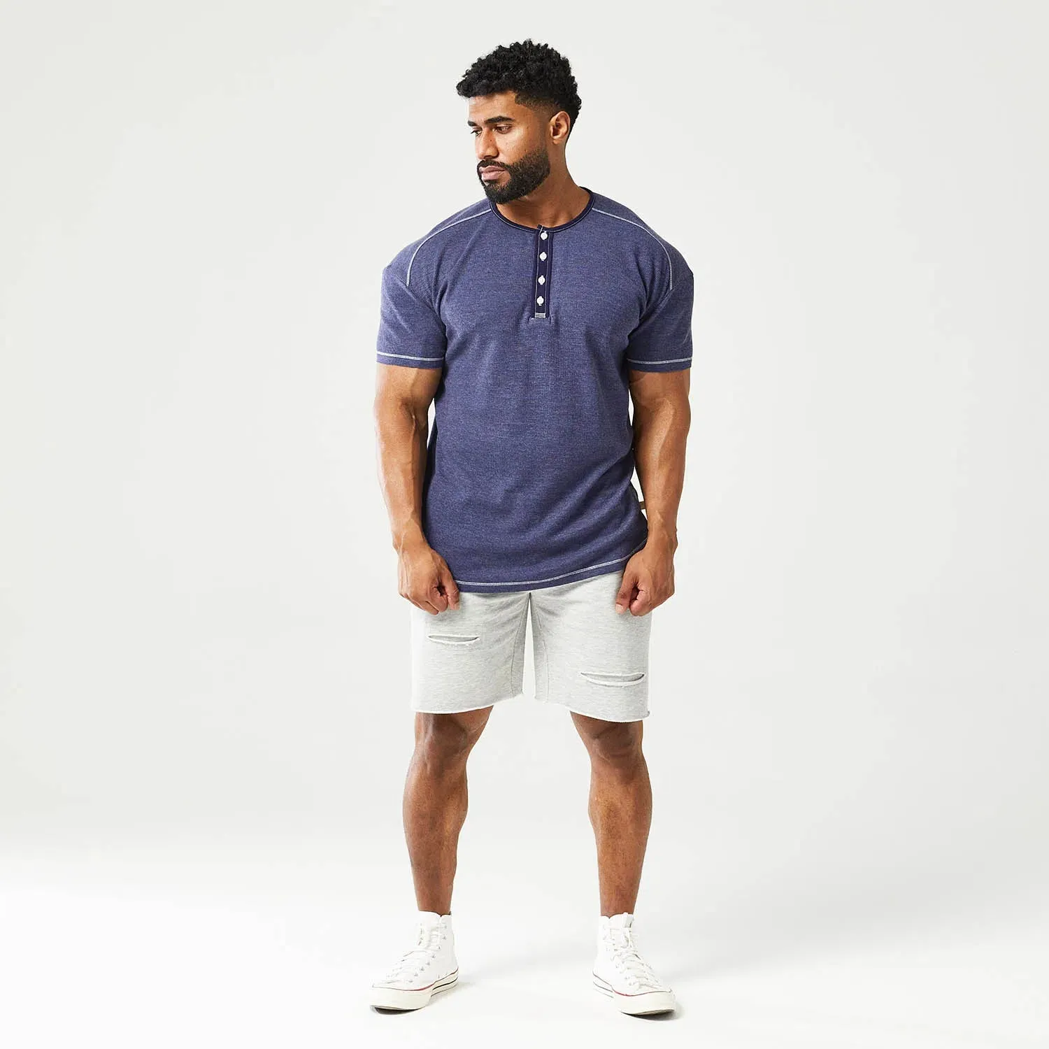 SQUATWOLF Men's Golden Era Waffle Top Short Sleeves