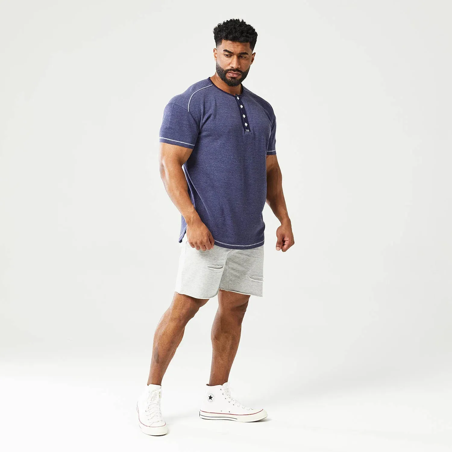 SQUATWOLF Men's Golden Era Waffle Top Short Sleeves