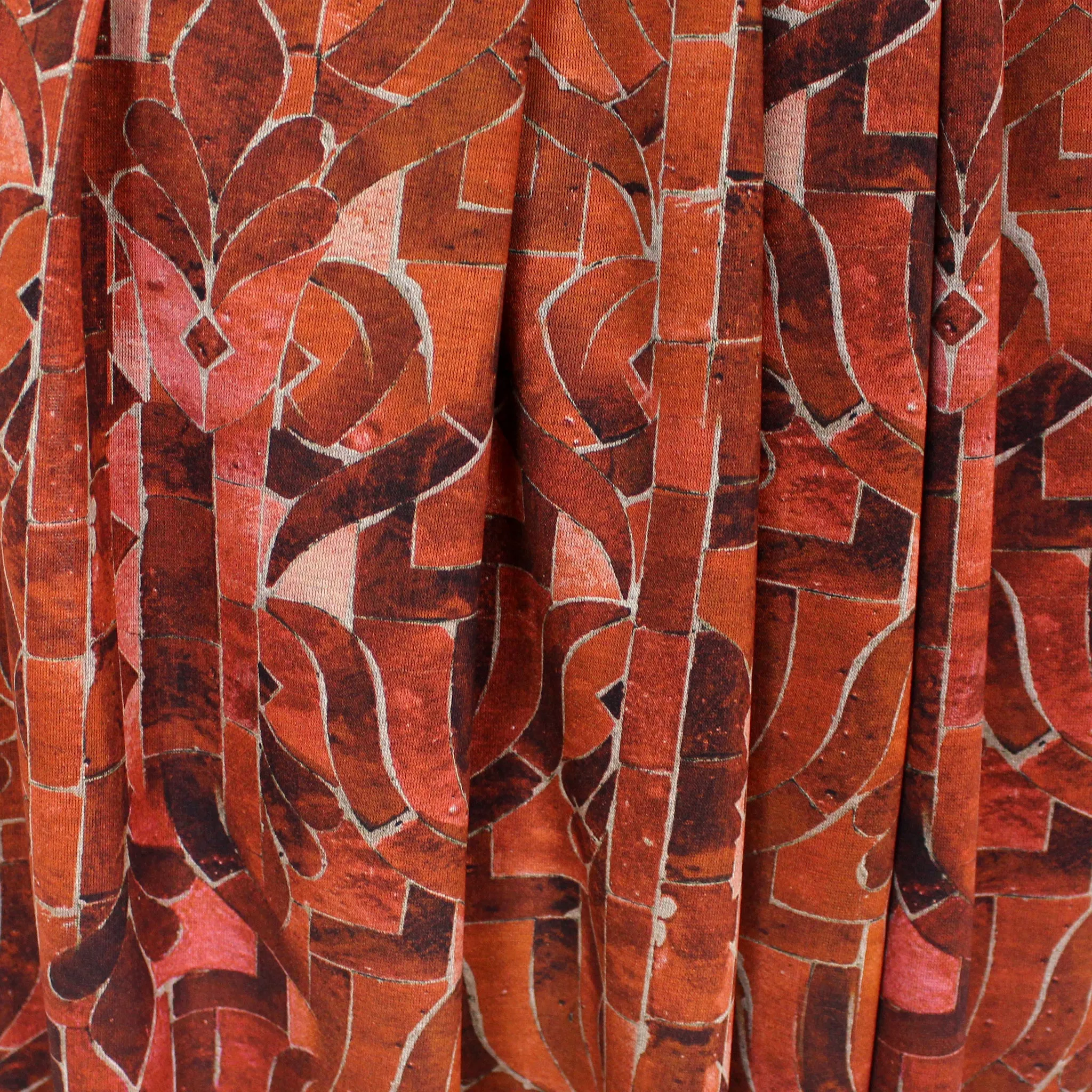 'stonework' drapey viscose blend doubleknit, Oeko-Tex cert.- spice