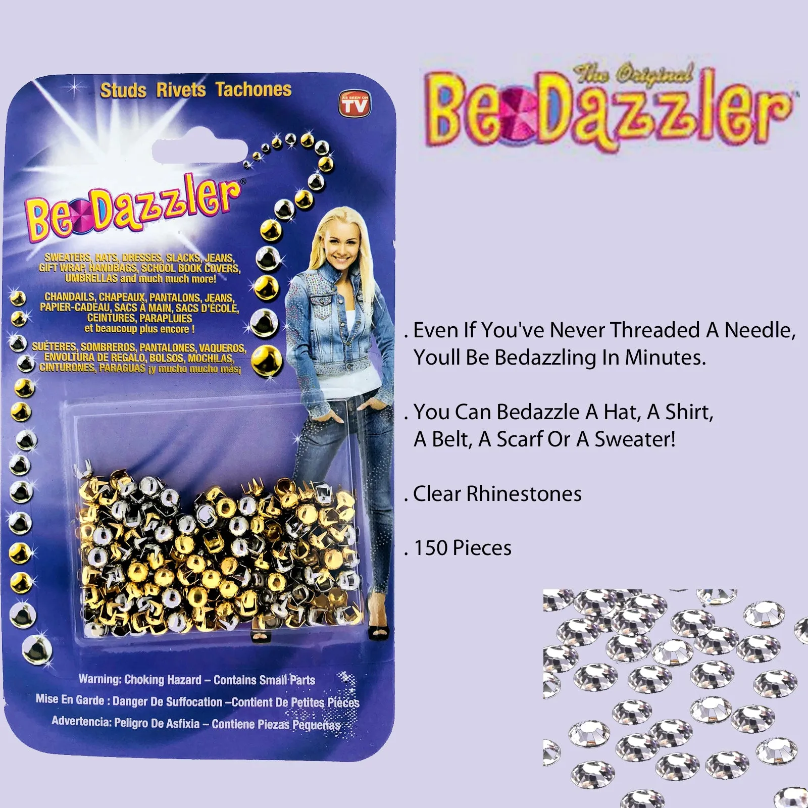 The Original Bedazzler Clear Rhinestones-150 Pieces
