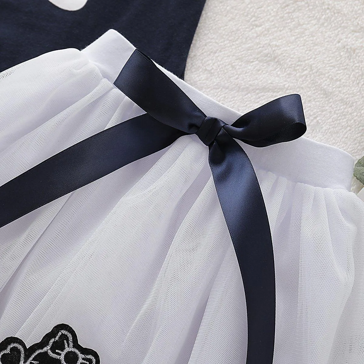 Toddler Girls Halloween Solid Color Long Sleeve Skull Print Dress