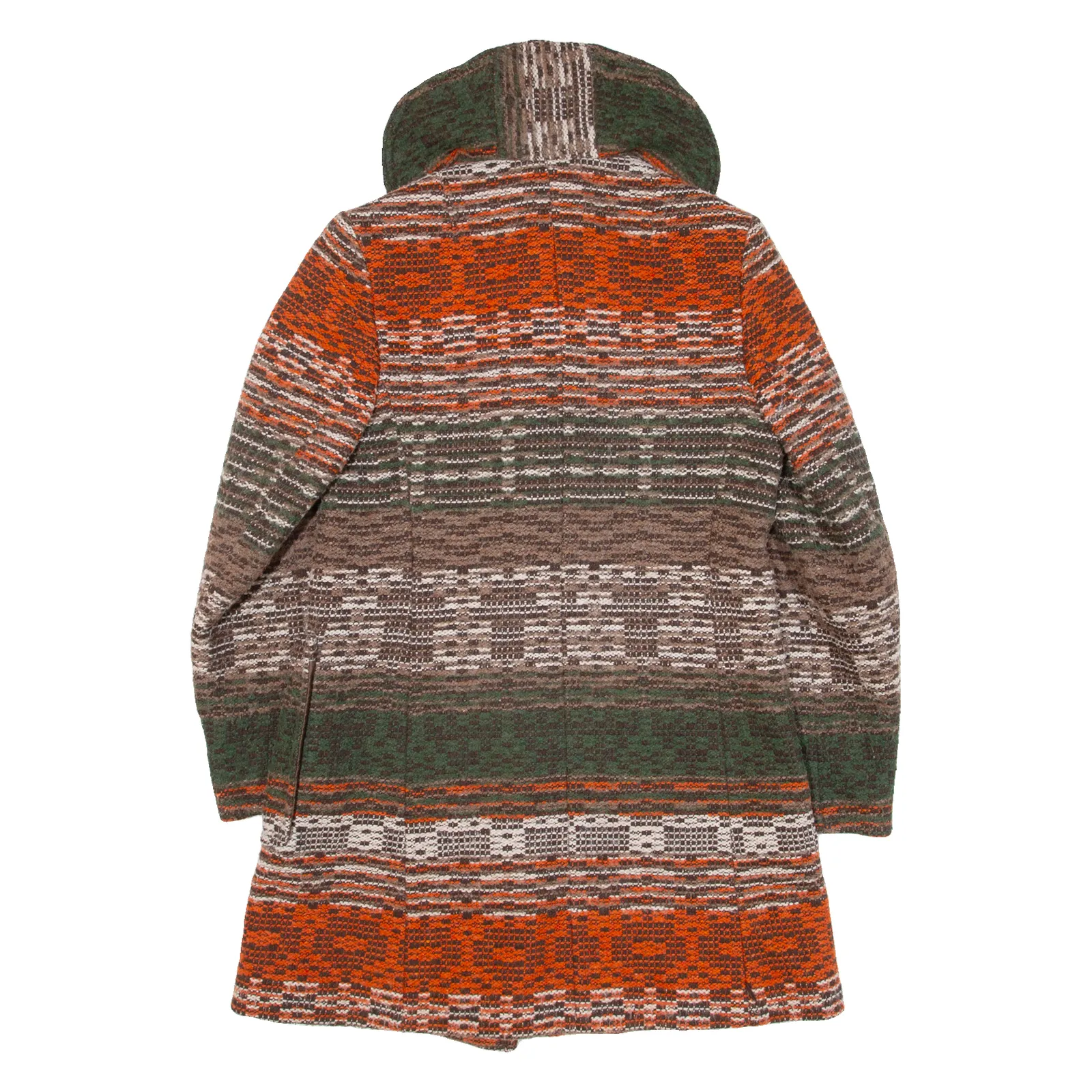 TONI DRESS Womens Overcoat Coat Green Knit Wool Striped M